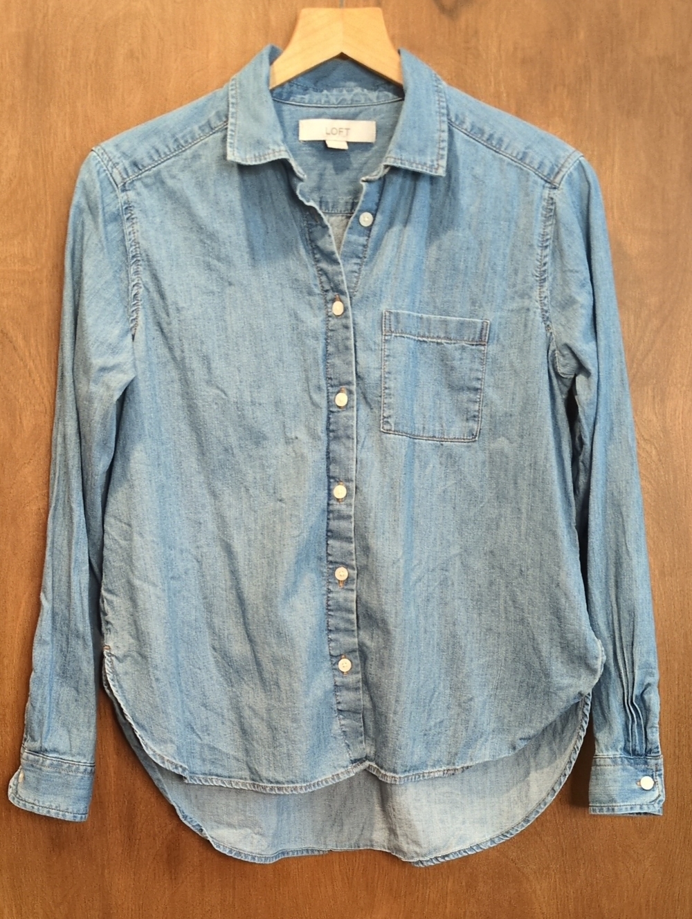 LOFT Light Blue Denim Shirt Size XS